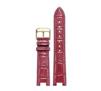 AZSHIW Compatible con el reloj Michael Kors MK6985 6986 MK2425 / 2433 Correa de cuero muescas 20x12 mm 18x10 Pulsera verde for hombres y mujeres(Purple gold,20x12mm)