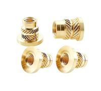 AZSHIW Compatible con inserciones de tuercas roscadas latón M2 .5 M3 M4 M5 M6 M8 Tuerca inserción calor brida moldeo por inyección impresión 3D cobre tipo T(M2x6x3.5x4.5 30pcs)