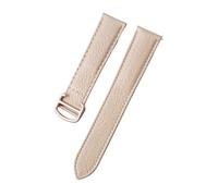 AZSHIW Compatible con la correa de reloj Cartier Solo London Sandoz compatible con hombres y mujeres pulsera de correa de cuero azul(Cream color gold,14mm)