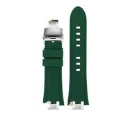 AZSHIW Compatible con la serie de relojes MAURICE LACROIX AIKON AI6008 AI6007 AI1108 AI6038 AI6058 correa de reloj de goma de silicona resistente al agua(02 Green-silver B,AI1108)