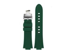 AZSHIW Compatible con la serie de relojes MAURICE LACROIX AIKON AI6008 AI6007 AI1108 AI6038 AI6058 correa de reloj de goma de silicona resistente al agua(01 Green-silver B,AI6007)