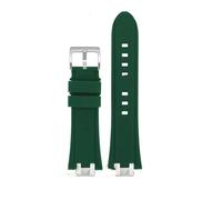 AZSHIW Compatible con la serie de relojes MAURICE LACROIX AIKON AI6008 AI6007 AI1108 AI6038 AI6058 correa de reloj de goma de silicona resistente al agua(02 Green-silver A,AI1108)