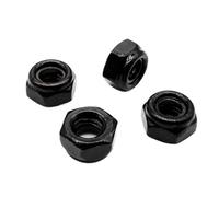 AZSHIW Compatible con M2 .5 M3 M4 M5 M6 M8 M10 M12 M16 304 Tuerca Nylock negra de acero inoxidable Contratuerca hexagonal Inserto nailon autoblocante(Black carbon steel,M3.5 25pcs)