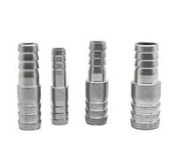 AZSHIW Compatible con manguera de 6, 8, 10, 12, 13, 14, 15, 16, 18, 19, 20-60 Mm, Conector recto reductor púas, accesorio tubería acero inoxidable 304 for agua(19mm-8mm)