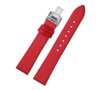 AZSHIW Compatible con Mido Baroncelli M035.207 Piaget Possession Series G0A43080 G0A48080 Correa Pulsera De Mujer 14 16 18mm Suave(Red-silver,14mm)