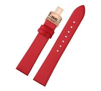 AZSHIW Compatible con Mido Baroncelli M035.207 Piaget Possession Series G0A43080 G0A48080 Correa Pulsera De Mujer 14 16 18mm Suave(Red-rosegold,14mm)