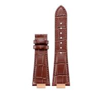 AZSHIW Compatible con Pate-k Nautilus Series 5711 5712 5980 5722 Correa de reloj cuero Pulsera for hombre 25x13 mm negra(02rose no clasp)