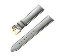 AZSHIW Compatible con reloj Correa de cuero Correa de negocios for hombres y mujeres Rojo Marrón Azul 14 mm 16 mm 18 mm 20 mm 22 mm 24 mm Accesorios for relojes de cuero(Grey gold buckle,13mm)