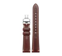 AZSHIW Compatible con Tudor BLACK BAYM 79250 79363 79830 Correa de reloj piel vaca vintage 22x18 mm Cinturón Pulsera for hombre Reemplazar pulsera cuero(05 silver)