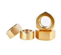 AZSHIW Compatible con tuerca hexagonal de latón M1.4 .6 M2 .5 M3 M4 M5 M6 M8 M10 M12 M14 M16 M20 Tuerca cobre macizo Compatible tornillos y pernos(M4 (30pcs))