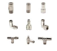 AZSHIW Conectores neumáticos de latón niquelado a presión BSPT M5 1/8 '' 1/4 3/8 1/2 Conector rápido liberación aire(8-02 (8mm-1l4),PLF)