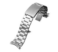 AZSHIW Correa curva de acero inoxidable compatible con Casio EFV-540, BEM501/506, EFB-660, BEM-506, ECB900, pulsera for hombre de 20 mm y 22 mm.(B silver,22mm)