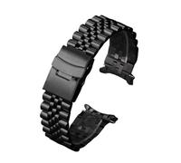 AZSHIW Correa de acero inoxidable 316L compatible con Jubilee Watch, correa de extremo curvo de 18/19/20/21/22/24/26 mm, accesorios de pulsera de lujo.(Black,22mm)