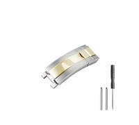 AZSHIW Correa de acero inoxidable compatible con Rolex Black Green Water Ghost Yacht, correa de reloj Daytona famosa, accesorios de repuesto.(Buckle A-Steel Gold)