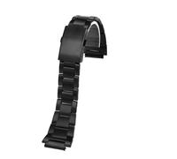 AZSHIW Correa de acero inoxidable macizo compatible con Casio SGW-300H, SGW-400, W-218H, AQ230, A158, A159, AE-1100, AE-1200 y AE-1300 de 18 mm.(Black)