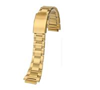 AZSHIW Correa de acero inoxidable macizo compatible con Casio SGW-300H, SGW-400, W-218H, AQ230, A158, A159, AE-1100, AE-1200 y AE-1300 de 18 mm.(Gold)