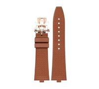 AZSHIW Correa de caucho FKM compatible con correas de reloj Vacheron Constantin Overseas 4500V, 5500V y 7900V (estilo original)(Brown-Buckle 6)