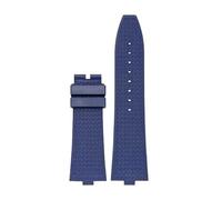 AZSHIW Correa de caucho FKM compatible con correas de reloj Vacheron Constantin Overseas 4500V, 5500V y 7900V (estilo original)(Blue-No Buckle)