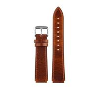 AZSHIW Correa de cuero compatible con CASIO A158W A168/F91w /AE-1200WHD/A158/A159/A169/AE1200, correa de piel de vaca modificada for hombre.(Brown silver)