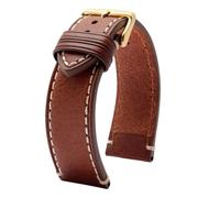 AZSHIW Correa de cuero compatible con Tissot 1853 Chrono XL TIMEX T49905 T49963 reloj Pulsera deportiva informal for hombre 20 mm 22 marrón negra(Light brown golden,22mm-width)