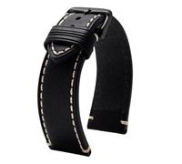 AZSHIW Correa de cuero compatible con Tissot 1853 Chrono XL TIMEX T49905 T49963 reloj Pulsera deportiva informal for hombre 20 mm 22 marrón negra(Black black,20mm-width)