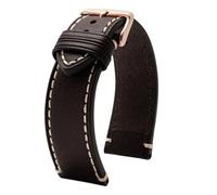 AZSHIW Correa de cuero compatible con Tissot 1853 Chrono XL TIMEX T49905 T49963 reloj Pulsera deportiva informal for hombre 20 mm 22 marrón negra(Dark brown Rose gold,22mm-width)