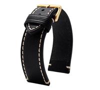 AZSHIW Correa de cuero compatible con Tissot 1853 Chrono XL TIMEX T49905 T49963 reloj Pulsera deportiva informal for hombre 20 mm 22 marrón negra(Black golden,20mm-width)