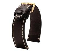 AZSHIW Correa de cuero compatible con Tissot 1853 Chrono XL TIMEX T49905 T49963 reloj Pulsera deportiva informal for hombre 20 mm 22 marrón negra(Dark brown golden,20mm-width)