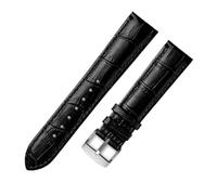 AZSHIW Correa de cuero universal for reloj Citizen Tissot de 14, 16, 18, 20, 21, 22 y 23 mm.(Black silver buckle,20mm)