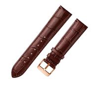 AZSHIW Correa de cuero universal for reloj Citizen Tissot de 14, 16, 18, 20, 21, 22 y 23 mm.(Brown rose buckle,14mm)
