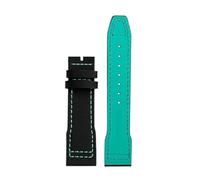 AZSHIW Correa de nailon + cuero Compatible con IWC Aviator Little PrinceCorrea reloj for hombre 20mm y 21mm(Blue Pink,21mm)