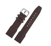 AZSHIW Correa de piel de becerro compatible con el IWC Pilots Little Prince Mark 18 Series Bronze Spitfire Fighter de 20 mm y 21 mm for hombre.(Brown brown-silver A,20mm)