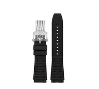 AZSHIW Correa de reloj AVENGER de 22 mm y 24 mm compatible con Breitling Super Chronomat B01 44 y compatible con correa de caucho fluorado FKM. Correa de caucho for hombre.(A-Black-Silver-fold,22mm)