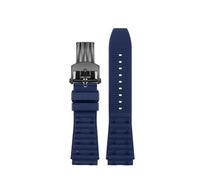 AZSHIW Correa de reloj AVENGER de 22 mm y 24 mm compatible con Breitling Super Chronomat B01 44 y compatible con correa de caucho fluorado FKM. Correa de caucho for hombre.(A-Blue-Black-fold,24mm)