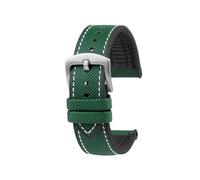 AZSHIW Correa de reloj compatible con Casio MDV106, 107, MTP-VD01D, MTP-1374, 1375, EFR-303, EQB-501, pulsera for hombre(Green white-Silver)