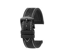 AZSHIW Correa de reloj compatible con Casio MDV106, 107, MTP-VD01D, MTP-1374, 1375, EFR-303, EQB-501, pulsera for hombre(Black white-Black)