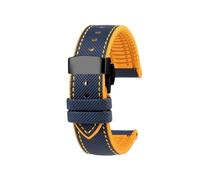 AZSHIW Correa de reloj compatible con Casio MDV106, 107, MTP-VD01D, MTP-1374, 1375, EFR-303, EQB-501, pulsera for hombre(A-Blue yellow-Black)