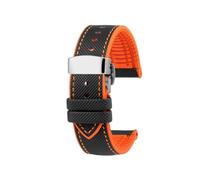 AZSHIW Correa de reloj compatible con Casio MDV106, 107, MTP-VD01D, MTP-1374, 1375, EFR-303, EQB-501, pulsera for hombre(A-Black Orange-S)