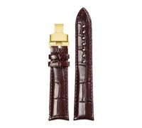 AZSHIW Correa de reloj cuero 20x16 mm Compatible con Ulysse Nardin Jaeger-LeCoultre PIAGET Reemplazar pulseras(Brown gold,19x16mm)
