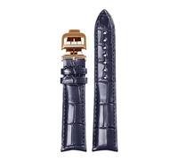 AZSHIW Correa de reloj cuero 20x16 mm Compatible con Ulysse Nardin Jaeger-LeCoultre PIAGET Reemplazar pulseras(Blue JJ rose,19x18mm)
