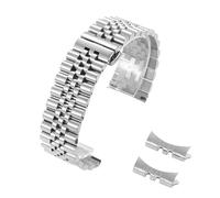 AZSHIW Correa de reloj de acero inoxidable con extremo curvo, 18 mm, 20 mm y 22 mm, correa de metal sólido, compatible con Rolex, compatible con pulseras de muñeca, correas con hebilla de mariposa.(Si