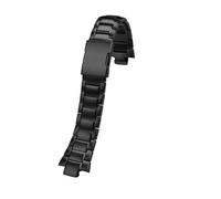 AZSHIW Correa de reloj de acero inoxidable macizo compatible con la serie EDIFICE de Casio EQW-M1100 EQW-A1000 Correa de reloj convexa for hombre Pulsera de 13 mm(Black)
