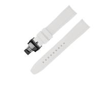 AZSHIW Correa de reloj de caucho blanca compatible con Omega X Swatch Joint compatible con MoonSwatch Constellation correa de reloj deportiva impermeable de 20 mm con extremo curvo(B bu BK)