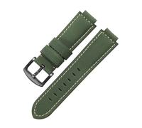 AZSHIW Correa de reloj de cuero compatible con Casio GST-B400 GST-B200 Accesorios de correa de reloj de piel de vaca esmerilada con boca elevada for hombres a prueba de sudor 1416 mm(Green-Black-K2,24
