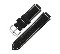AZSHIW Correa de reloj de cuero compatible con Casio GST-B400 GST-B200 Accesorios de correa de reloj de piel de vaca esmerilada con boca elevada for hombres a prueba de sudor 1416 mm(Black-Steel-K2,24
