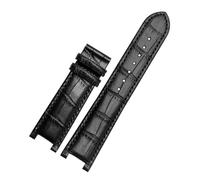 AZSHIW Correa de reloj de cuero con muescas de 20 x 11 mm y 22 x 13 mm, compatible con GC Guess Passa Lleathe, cadena de reloj impermeable for hombres y mujeres.(Black no bucke,22x13mm)
