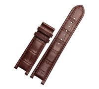 AZSHIW Correa de reloj de cuero con muescas de 20 x 11 mm y 22 x 13 mm, compatible con GC Guess Passa Lleathe, cadena de reloj impermeable for hombres y mujeres.(Brown no bucke,20x11mm)