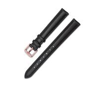 AZSHIW Correa de reloj de cuero for mujer, Compatible con Weilushi Feiyada Fossil DW, correa de reloj negra, blanca, rosa y marrón, 12mm, 14mm, 18mm y 20mm(Black-rosegold,16mm)