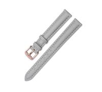 AZSHIW Correa de reloj de cuero for mujer, Compatible con Weilushi Feiyada Fossil DW, correa de reloj negra, blanca, rosa y marrón, 12mm, 14mm, 18mm y 20mm(Light gray-rosegold,14mm)