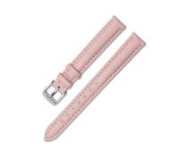 AZSHIW Correa de reloj de cuero for mujer, Compatible con Weilushi Feiyada Fossil DW, correa de reloj negra, blanca, rosa y marrón, 12mm, 14mm, 18mm y 20mm(Pink-silver,20mm)